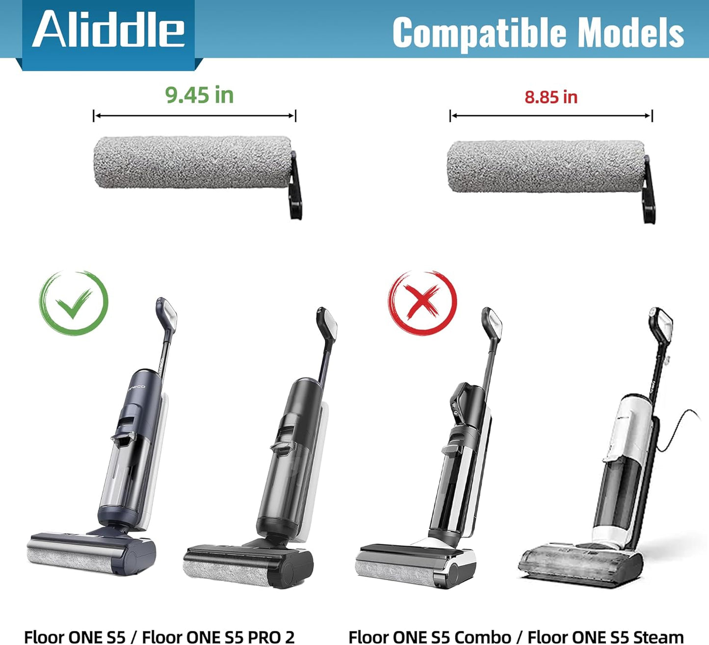 Floor ONE S5 Replacement Brush Roller  2 Brush Rollers and 2 HEPA Filters