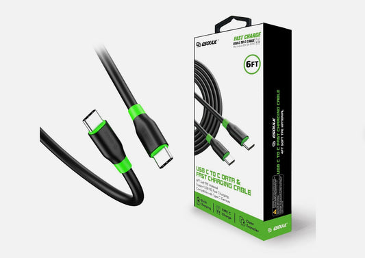 Esoulk 6ft C to C Cable Type C Fast Charging, Compatible for MacBook AIr, iPad