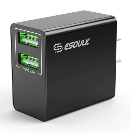 Esoulk 12w/2.4a Dual USB Port Fast Charging Wall Charger